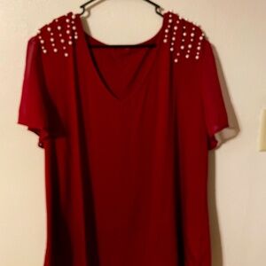 Dressy burgundy top plus size